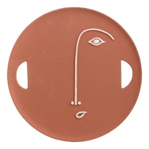 Ceramiczny talerz w kolorze ceglanej czerwieni InArt Face, ø 35 cm