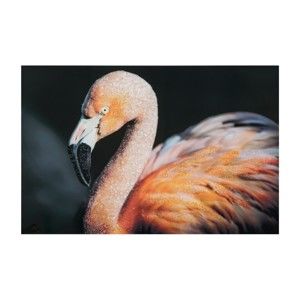 Ręcznie malowany obraz w ramie z drewna sosnowego Mauro Ferretti Flamingo, 120x80 cm