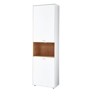 Biała szafka z elementami z dekorem drewna dębowego Germania Design2