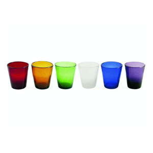 Zestaw 6 kolorowych szklanek z dmuchanego szkła Villa d'Este Cancun Agua, 240 ml