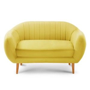 Żółta sofa 2-osobowa Scandi by Stella Cadente Maison Comete