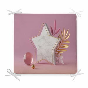Poduszka na krzesło z domieszką bawełny Minimalist Cushion Covers Pink Star, 42x42 cm