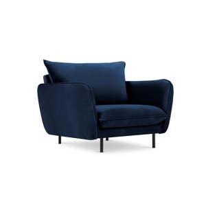 Niebieski aksamitny fotel Cosmopolitan Design Vienna