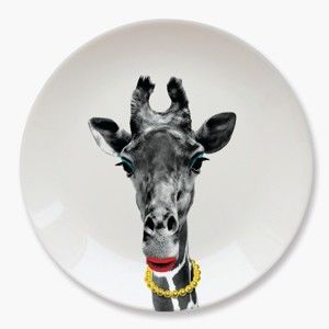 Talerz ceramiczny Just Mustard Giraffe