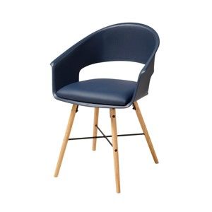 Niebieskie krzesło z konstrukcją z drewna bukowego Actona Iwar