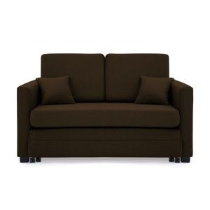 Ciemnobrązowa 2-osobowa sofa rozkładana Vivonita Brent