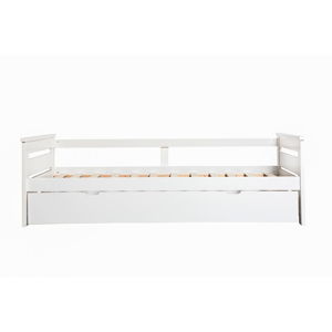 Białe łóżko dziecięce z dodatkowym wysuwanym łóżkiem Marckeric Perle, 90x190 cm