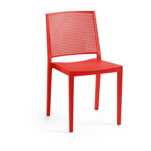 Czerwone plastikowe krzesło ogrodowe Grid – Rojaplast