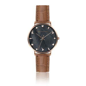 Damski zegarek z jasnobrązowym paskiem ze skóry naturalnej Emily Westwood Croco