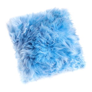 Jasnoniebieska poduszka z owczej skóry Royal Dream Sheepskin, 45x45 cm