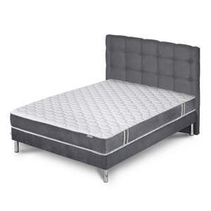 Szare łóżko z materacem Stella Cadente Syrius Saches 140x200 cm
