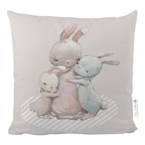 Poszewka na poduszkę z satyny bawełnianej Mr. Little Fox Hugging Bunnies, 50x50 cm
