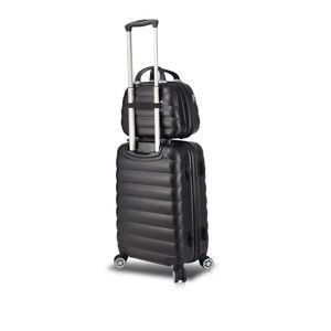 Zestaw czarnej walizki na kółkach z USB i walizki podręcznej My Valice RESSNO MU & Cabin