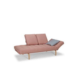 Różowa sofa rozkładana Innovation Rollo Soft Coral