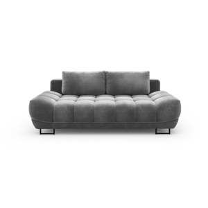 Szara 3-osobowa sofa rozkładana z aksamitnym obiciem Windsor & Co Sofas Cirrus