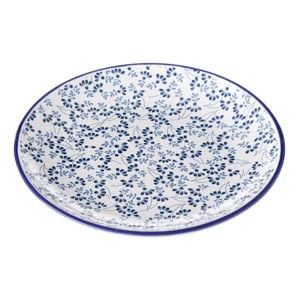 Niebiesko-biały talerz Unimasa Meadow