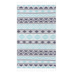 Niebieski ręcznik hammam Begonville Monokai, 180x95 cm