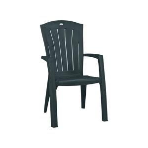 Ciemnozielone plastikowe krzesło ogrodowe Santorini – Keter