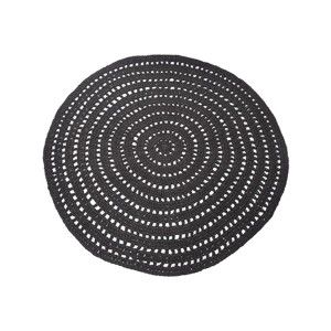 Czarny okrągły dywan bawełniany LABEL51 Knitted, ⌀ 150 cm