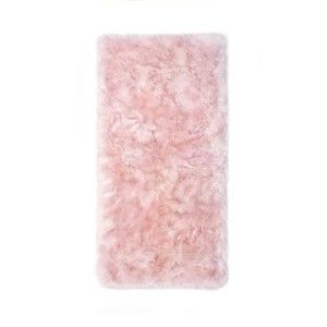 Różowy dywan z owczej skóry Royal Dream Zealand Natur, 140x70 cm
