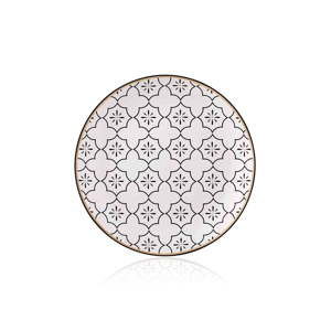 Czarno-biały talerz porcelany kostnej The Mia Maroc Marrakesh, ⌀ 20 cm