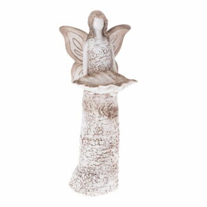Białe poidełko dla ptaków w kształcie anioła Dakls, wys. 37 cm