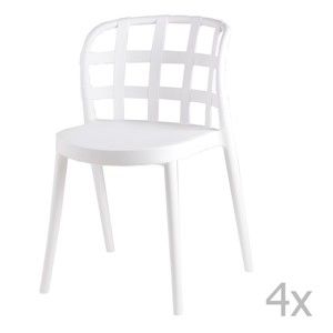 Zestaw 4 białych krzeseł sømcasa Gina