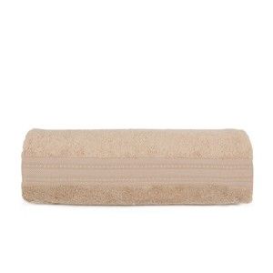 Jasnobrązowy ręcznika z bawełny i włókna bambusowego Lavinya, 70x140 cm