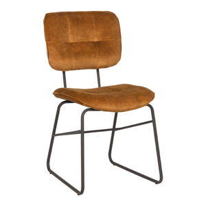 Krzesła aksamitne w kolorze ochry 2 szt. Dez – LABEL51