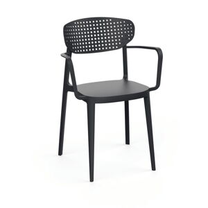 Antracytowe plastikowe krzesło ogrodowe Aire – Rojaplast