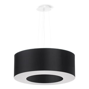 Czarna lampa wisząca z tekstylnym kloszem ø 50 cm Galata – Nice Lamps