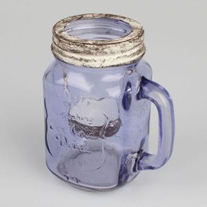 Fioletowy szklany świecznik Dakls Jug, wys.13,5 cm