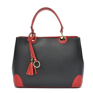 Czarna skórzana torebka z czerwonymi detalami Isabella Rhea Mismo