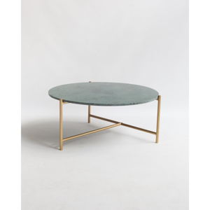 Zielony/złoty marmurowy okrągły stolik ø 80 cm Morgans – Really Nice Things