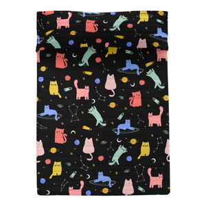 Czarna narzuta pikowana 240x260 cm Cosmic cats – Aware