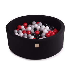 Czarny basen dla dzieci z 200 piłkami MeowBaby Domino, ø 90x30 cm