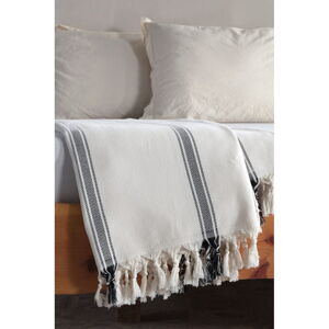 Biało-szara bawełniana narzuta na łóżko dwuosobowe 200x230 cm Lines – Mijolnir