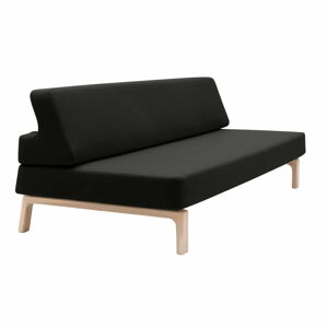 Czarna rozkładana sofa Softline Lazy