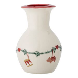 Biały kamionkowy wazon ze świątecznym motywem (wysokość 16 cm) Yule – Bloomingville