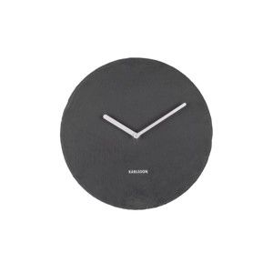 Czarny zegar ścienny z łupku Karlsson Slate, ⌀ 25 cm