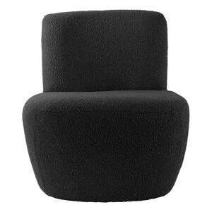 Czarny fotel z materiału bouclé Ada – Leitmotiv