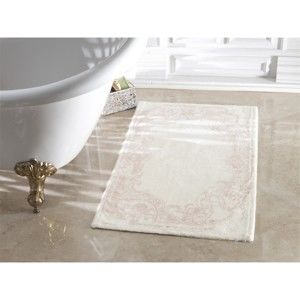 Jasnoróżowy dywanik łazienkowy Madame Coco Lucy Ecru Powder, 70x120 cm