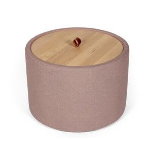 Jasnoróżowy stolik ze zdejmowanym blatem z drewna dębowego Askala Ibisco, ⌀ 56 cm
