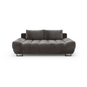 Ciemnobrązowa 3-osobowa sofa rozkładana z aksamitnym obiciem Windsor & Co Sofas Cirrus