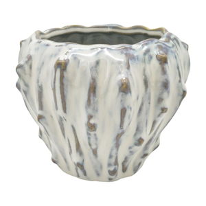 Ceramiczna doniczka w kolorze kości słoniowej PT LIVING Flora, ø 12,5 cm