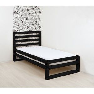 Czarne drewniane łóżko 1-osobowe Benlemi DeLuxe, 200x90 cm