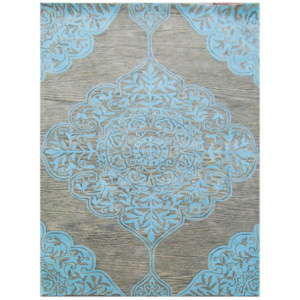 Niebieski dywan tuftowany ręcznie Bakero Kirman, 183x122 cm