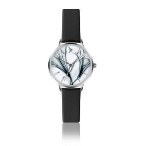 Damski zegarek z czarnym skórzanym paskiem Emily Westwood Simplemente