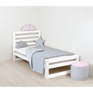 Dziecięce białe drewniane łóżko 1-osobowe Benlemi DeLuxe, 160x80 cm