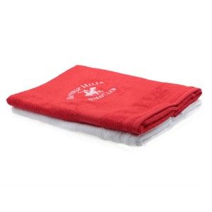 Zestaw czerwonego i białego ręcznika Beverly Hills Polo Club Tommy Orj, 50x100 cm